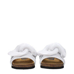 Jw Anderson White Leather Slippers Sandals - Sandals