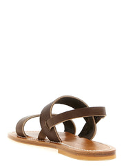 K.JACQUES SAINT TROPEZ Brown Cowhide Flat Sandals - EU 40 | US 7