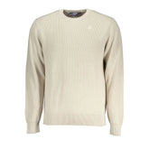 K-WAY Beige Crew Neck Cotton Sweater with Logo Detail - XXL