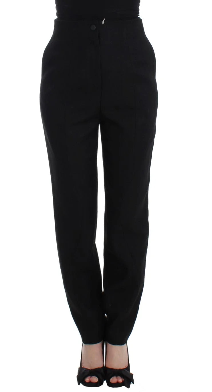 KAALE SUKTAE Black High Waist Straight Slim Dress Pants - IT40|S - Trousers