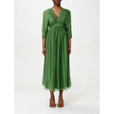 Kaos Green Silk Casual Dress - IT46