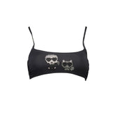 Karl Lagerfeld Black Elastane Swimwear - XS - Swimwear Tops
