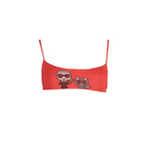 Karl Lagerfeld Red Elastane Swimwear - XS - Swimwear Tops
