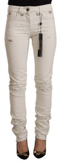 Karl Lagerfeld White Mid Waist Cotton Denim Slim Fit Jeans - W26 | IT40 - Jeans