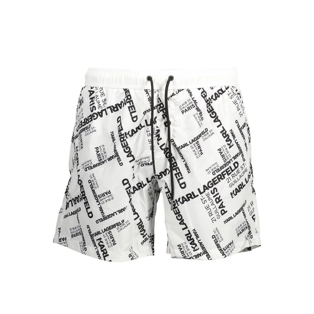 Karl Lagerfeld White Polyester Swimwear - L - Swim Boxers