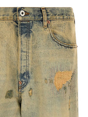 Kenzo Bicolor Cotton Straight-Leg Jeans