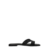 Kenzo Black Leather Slippers Sandals - EU35/US5