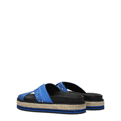 Kenzo Blue Fabric Slippers Sandals