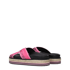 Kenzo Pink Fabric Slippers Sandals