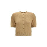 Khaite Beige Cashmere Cardigan - S
