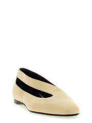 Khaite Beige Lamb Leather Ballet Flats
