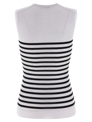 Khaite Bicolor Wool Sleeveles T-Shirt