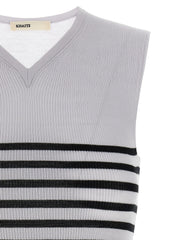 Khaite Bicolor Wool Sleeveles T-Shirt