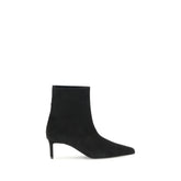 Khaite Black Calf Leather Bos Taurus Ankle Boots