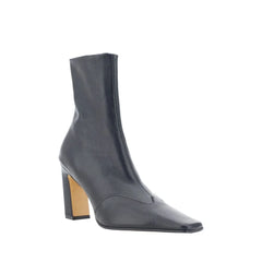 Botas de cuero becerro negro Khaite
