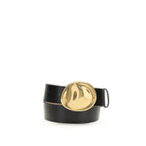 Khaite Black Calf Leather Bos Taurus Belt - 85 cm / 34 Inches