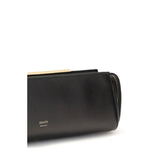 תיק מצמד Khaite Black Calf Leather Bos Taurus