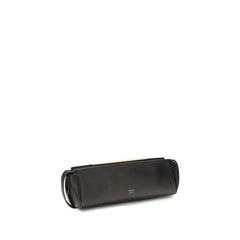 תיק מצמד Khaite Black Calf Leather Bos Taurus