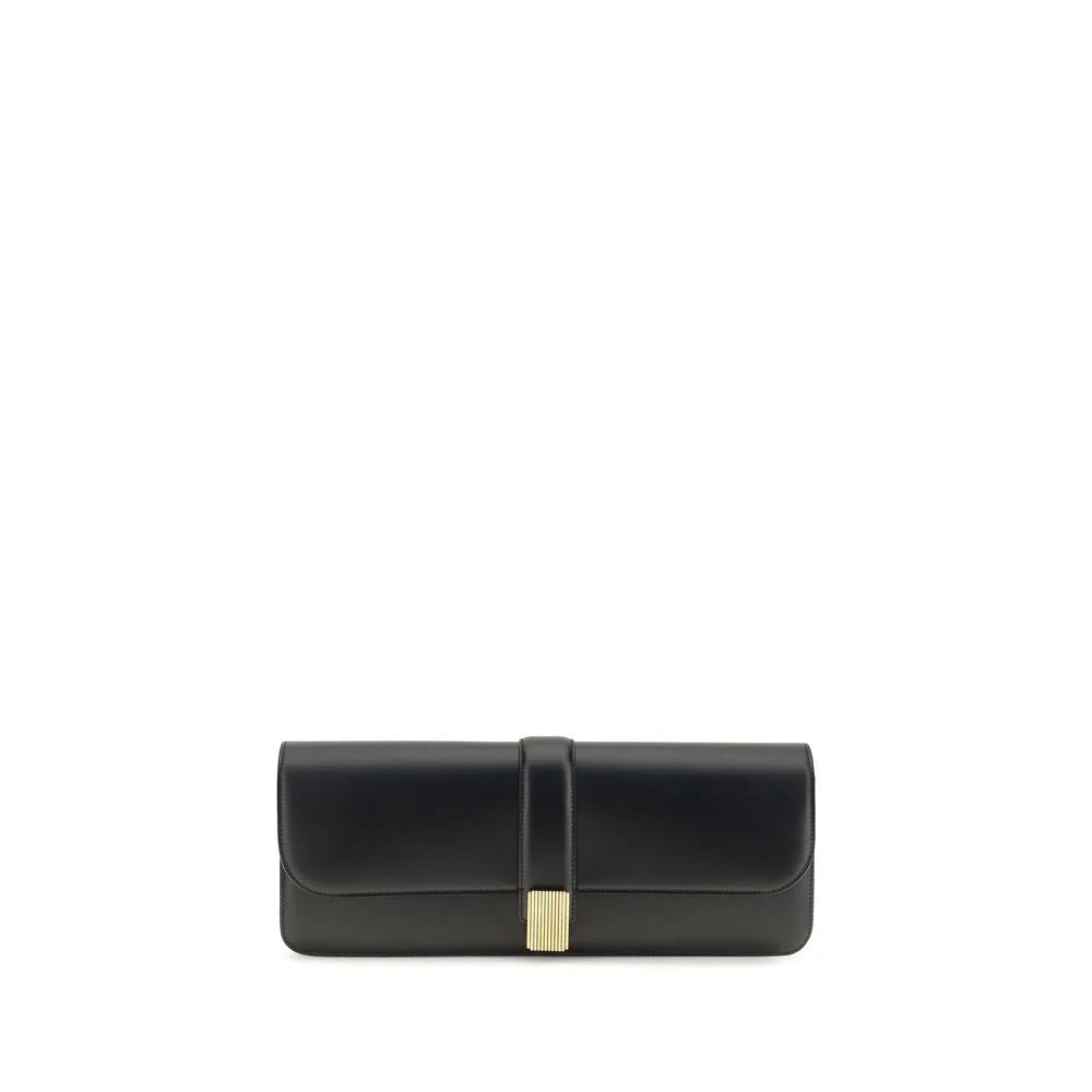 Khaite Black Calf Leather Bos Taurus Clutch Bag