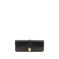 Khaite Black Calf Leather Bos Taurus Clutch Bag