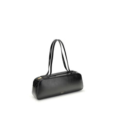 Khaite Black Calf Leather Bos Taurus Shoulder Bag