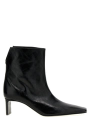 Khaite Black Calfskin Ankle Boots