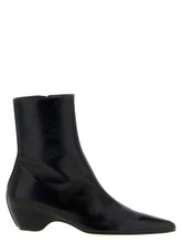 Khaite Black Calfskin Ankle Boots