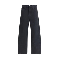 Khaite Black Cotton Straight-Leg Jeans