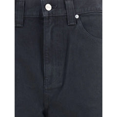 Khaite Black Cotton Straight-Leg Jeans