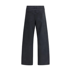 Khaite Black Cotton Straight-Leg Jeans