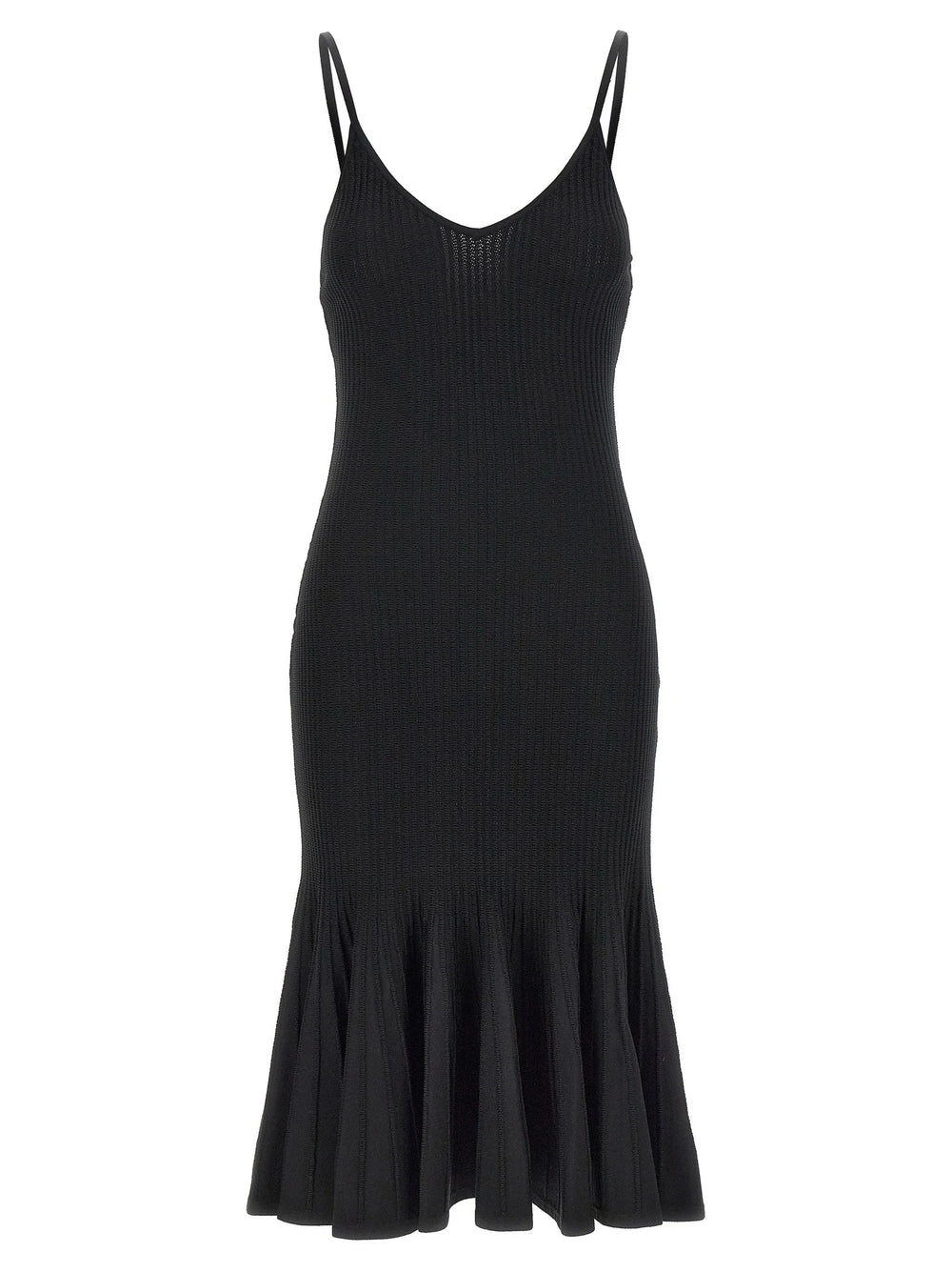 Khaite Black Viscose Midi Dress