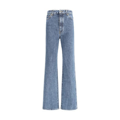 Khaite Blue Cotton Flared Jeans - 27