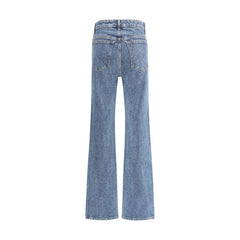 Khaite Blue Cotton Flared Jeans - 27