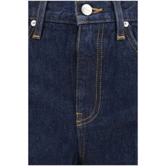 Khaite Blue Cotton Flared Jeans