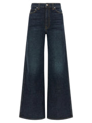Khaite Blue Cotton Flared Jeans