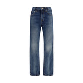 Khaite Blue Cotton High-Waisted Jean