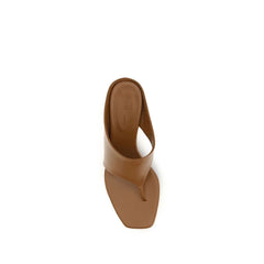 Khaite Brown Calf Leather Bos Taurus Platform Sandals - EU38.5/US8.5