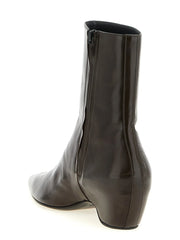 Khaite Brown Calfskin Ankle Boots