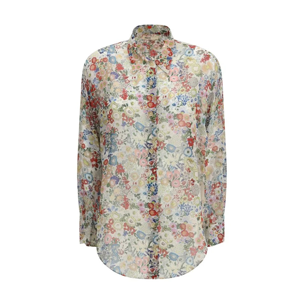 Khaite Multicolor Silk Pattern Shirt - S