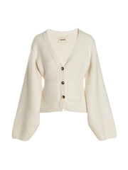 Khaite White Cashmere Cardigan