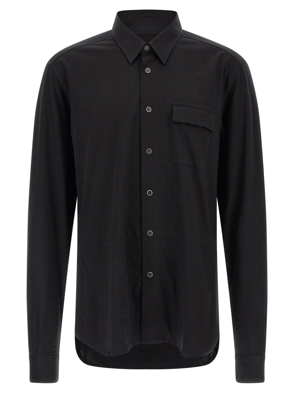 Kiton Black Cotton Blouse