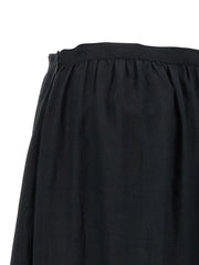 Kiton Black Linen Mini Skirt - IT42