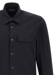 Kiton Blue Cotton Blouse