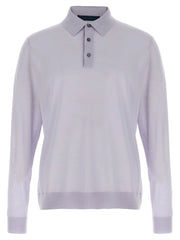 Kiton Blue Wool Polo Shirt