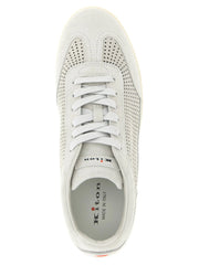 Kiton Gray Calfskin Low Top Sneakers