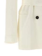 Kiton White Silk Blazer - IT46