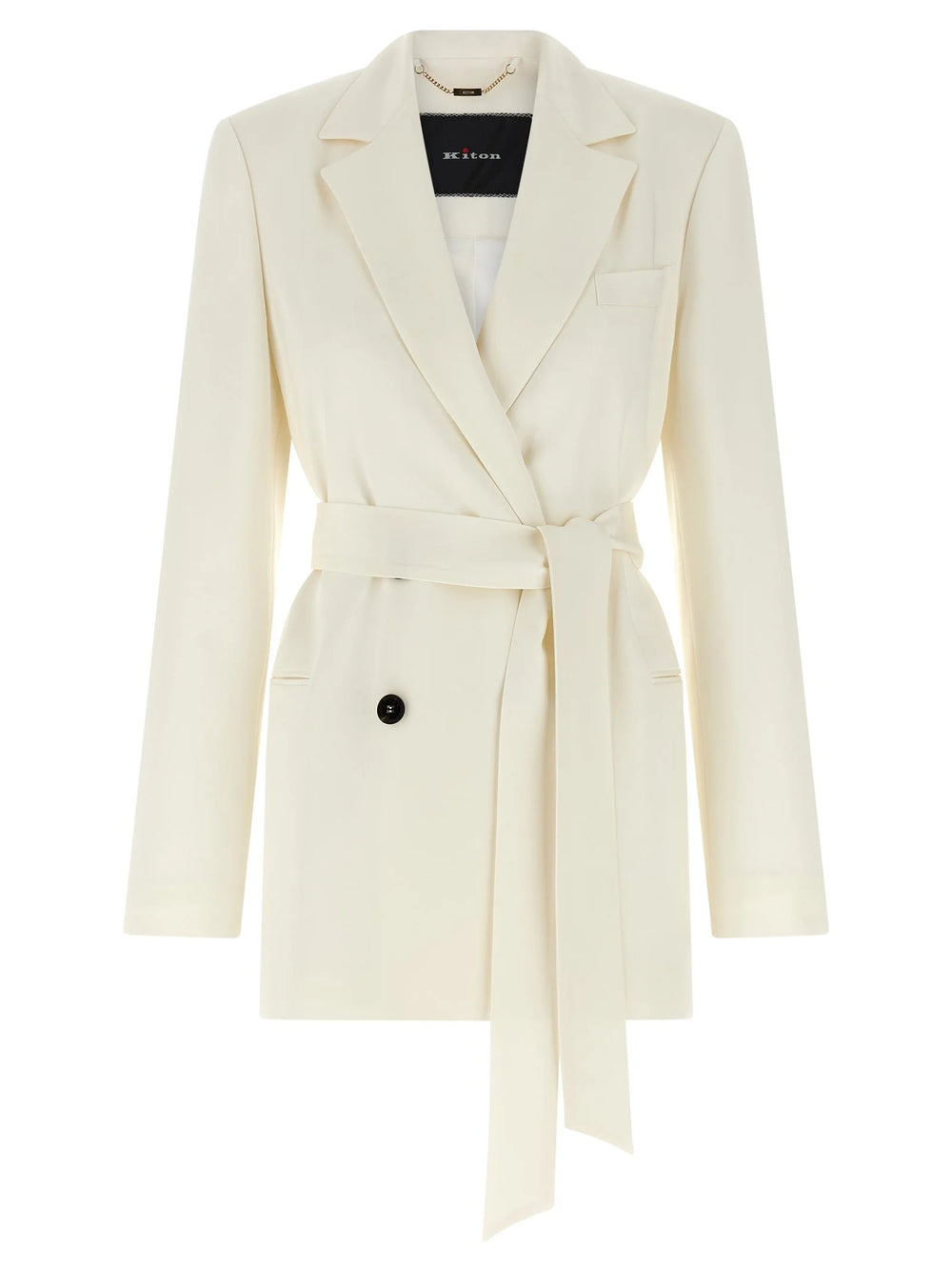 Kiton White Silk Blazer - IT46