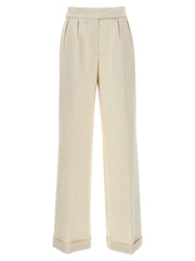 Kiton White Virgin Wool Casual Pants - IT40