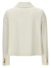 Kiton White Virgin Wool Full-Length Jacket