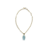 La Double J Light Blue Brass Necklace - One Size